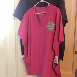 Women’s Plus Size Pink Jockey Scrub Top